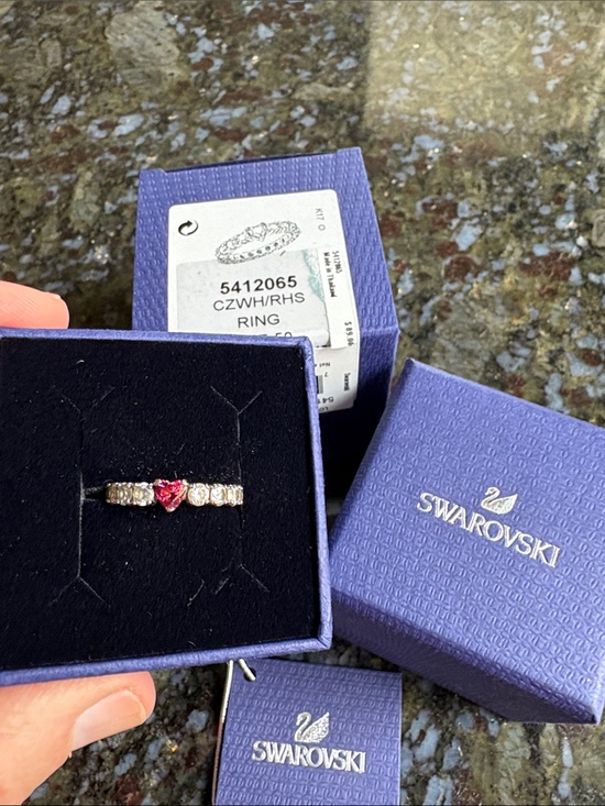 Swarovski Jewelry - Swarovski Ring with Pink Heart Center and Clear Stones